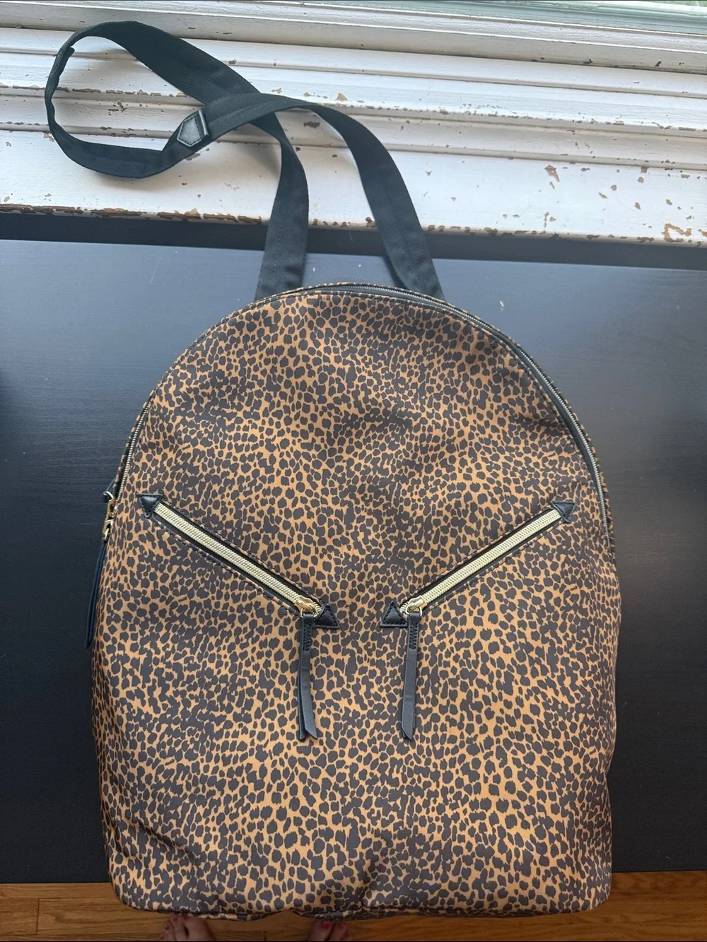 Leopard Print Women's Backpack - Brown Animal Print